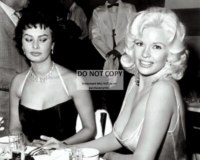 #ad SOPHIA LOREN amp; JAYNE MANSFIELD AT A PARTY IN 1957 8X10 PUBLICITY PHOTO AB 150 $8.87
