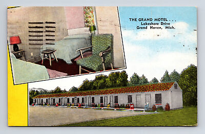 #ad The Grand Motel Lakeshore Drive Grand Haven Michigan MI Postcard $4.11