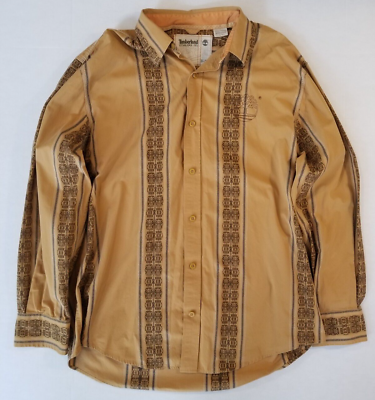 #ad Timberland Vintage Gold Brown Men#x27;s Casual Button Up Shirt Size XL $48.00