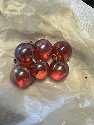 #ad Vintage Japanese Faux Pearl red pearl 6 Beads 10mm Drops $3.00
