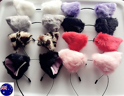 #ad Women Lady Kids Fluffy Fancy Cat Kitty fox Costume Ear Party Hair head band Prop AU $9.50