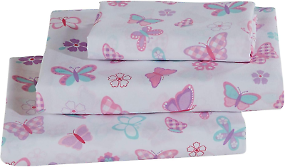#ad Butterflies Butterfly Floral Flowers Pink Purple Turquoise Girls Kids Teens 3 Pi $44.99