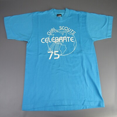 #ad Vintage Girl Scouts T Shirt Men#x27;s Size M Single Stitch Celebrate 75 Years 50 50 $13.40