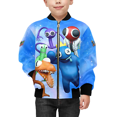 #ad Kids Rainbow Friends Bomber Jacket with Pockets $59.14