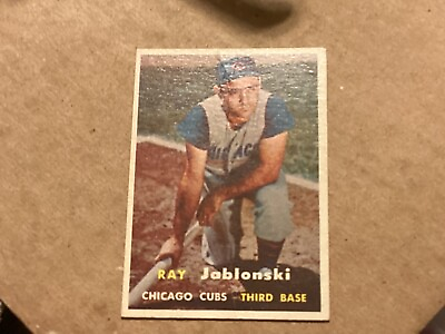 #ad 1957 Topps Baseball Card #218 Ray Jablonski Very Good Lite Corner Wear $2.99