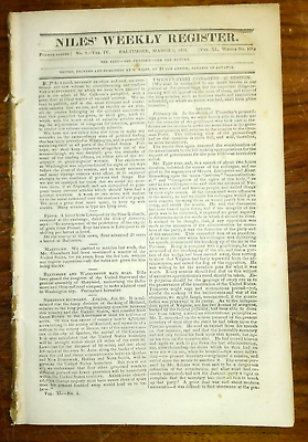 #ad March 5 1831 Niles Weekly Newspaper General Andrew Jackson amp; The Seminole War $45.00