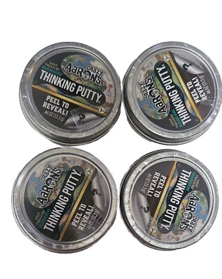 #ad Pack of 4 Crazy Aarons Putty Mini Lost Treasure Guardians Mystery Tin 2quot; $19.99