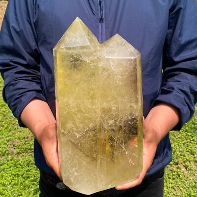 #ad 15.24LB Natural rainbow citrine quartz obelisk crystal wand point healing XA6355 $1000.00