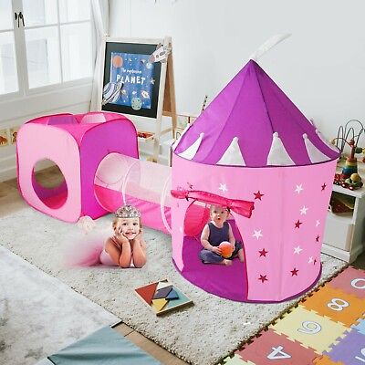#ad 3pc Kids Princess Castle Play Tents amp; Tunnel Set Indoor Toy SUPER FAST SHIP $34.99