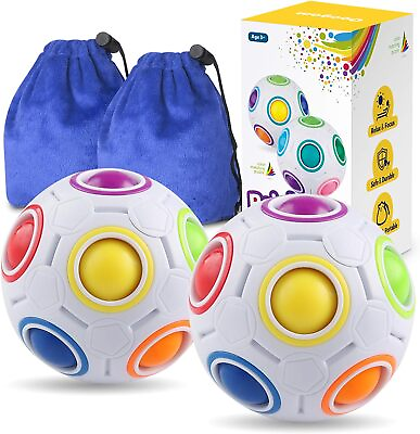 #ad Rainbow Puzzle Ball Pack with Pouch Color Matching Game Fidget Toy Stress $29.88