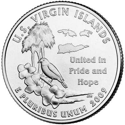 #ad 2009 D US Virgin Islands. U.S Territory State Uncirculated from US Mint roll $2.59