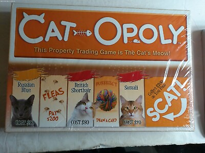 #ad Late For The Sky Cat Opoly Brand New Factory Sealed Board Game $10.49