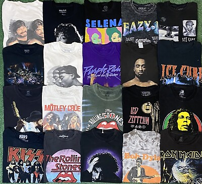 #ad Vintage Style Music Rap Rock Band Shirt Lot Of 20 Mix Szs Reseller Lot#202 $159.99