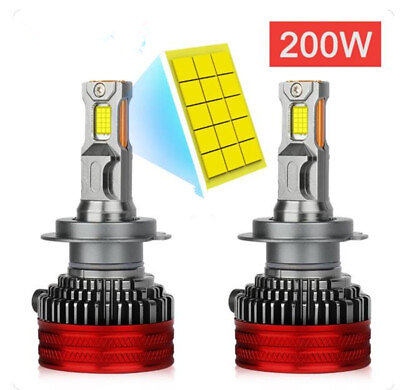 #ad 2XLED Headlight Bulbs H1 H4 H7 H11 LED Light with Canbus 9005 HB3 9006 HB4 12V $46.49