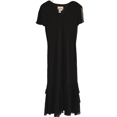 #ad Vintage Sheri Martin New York Dress Sz 10 Split Sleeve Sheath Black Elegant EUC $9.98