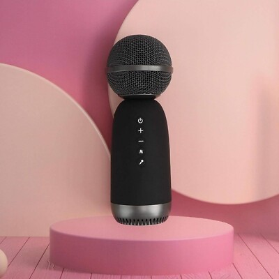 #ad Kids Wireless Microphones Bluetooth Speaker Wireless Karaoke Microphones Black $25.00