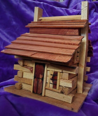 #ad Log Cabin Bird House Hand Made Approximately 12quot; L X 13.5quot; W x 15.5quot; H $299.00