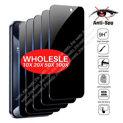 #ad BULK Privacy Screen Protector Tempered Glass Lot For iPhone 15 14 13 12 11 Pro 8 $110.55