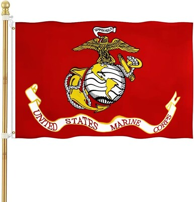 #ad US Marine Corps USMC Flag 3X5 Outdoor Double Sided Heavy Duty Polyester US... $18.99