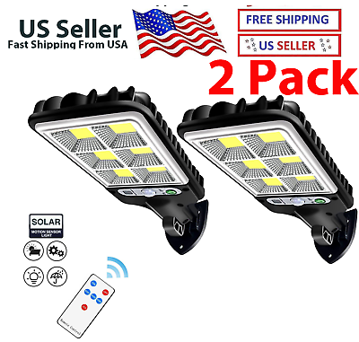 #ad 2PCS Outdoor Solar Wall Light LED Motion Sensor Bright Flood Street Lamp 3 Modes $11.95