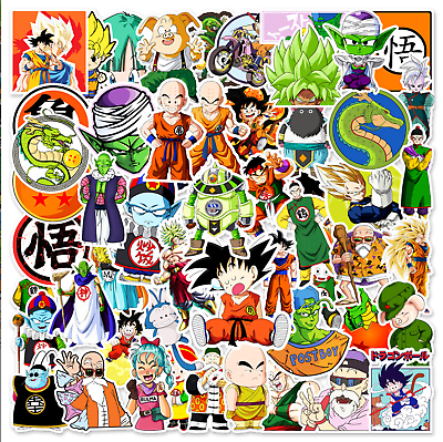 50 Pcs Vinyl Stickers Dragon Ball Z Anime Super Saiyan Goku Waterproof Decal $6.95