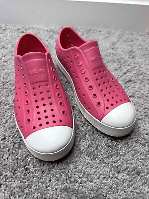 #ad Native Shoes Kids Size J3 Jefferson Pink Rubber Slip On Water Sandal Sneaker $16.89