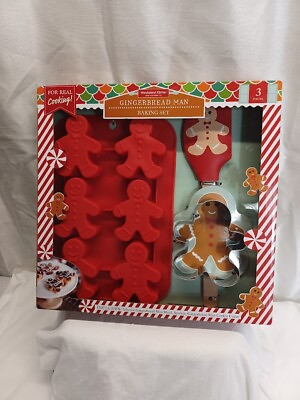 #ad Handstand Kitchen Kids Gingerbread Man Baking Real Bakeware Set $14.51