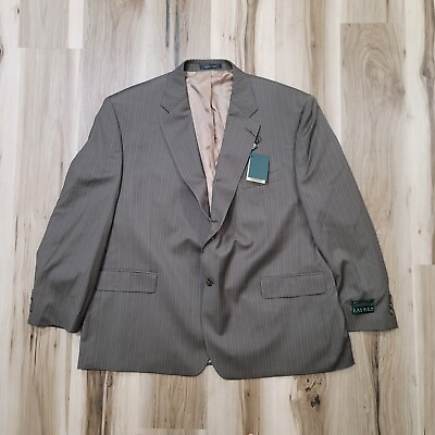 #ad Lauren Ralph Lauren Blazer Mens 50S Short Brown Stripe Wool Suit Executive $99.95