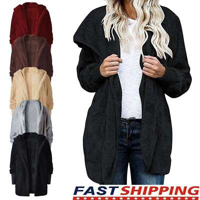 #ad Women Ladies Fleece Hoodie Coat Winter Warm Fluffy Jacket Outwear Plus Size Tops $13.79