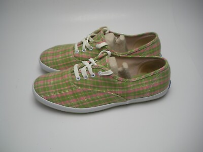 #ad Keds Champion Oxford Pink Green Plaid Sneakers Women#x27;s Size 7.5 $30.40