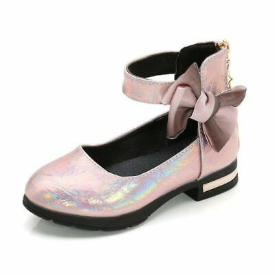 #ad Pink Children Girl#x27;s PU Leather Shoes High Heeled Princess Shoes Wedding MOON $45.30