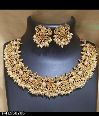 #ad Indian Bollywood Gold Plated Bridal Women Wedding Fashion Jewelry Necklace Set $21.67