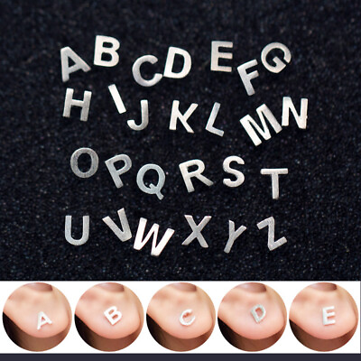 #ad 925 Real Silver Alphabet Letter Stud Earrings Initial Studs Letters $9.99