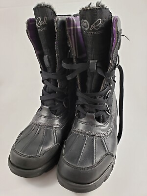 #ad Marc Ecko Women#x27;s Size 6.5 Winter Boots Red Rhino Broxy Black NICE $32.99