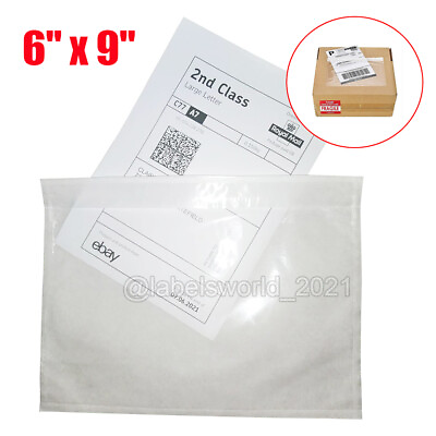 #ad 6quot; x 9quot; Clear Packing List Invoice Shipping Label Self Envelopes Pouches Bag USA $108.01