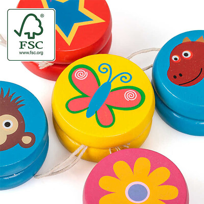 #ad Mini Colourful Wooden Yo Yo for Kids Cracker Filler Mini Gift GBP 3.27
