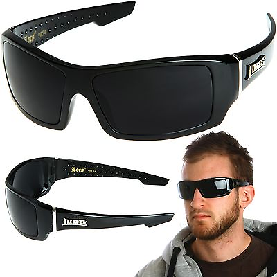 #ad LOCS Rectangular Gangster Black Shades Mens Designer Sunglasses Cholo Dark Lens $9.95