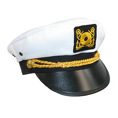 #ad New CTM Kids#x27; Cotton White Nautical Boating Captains Cap $16.94