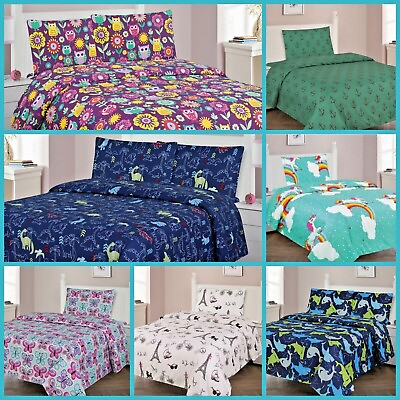#ad BOYS AND GIRLS BED PREMIUM COLLECTION PRINTED BEDDING COMPLETE SHEET SET $15.50