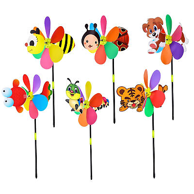 #ad 1* Cartoon Animal Windmill Children#x27;s Toy Garden Decoration Decoration $8.55