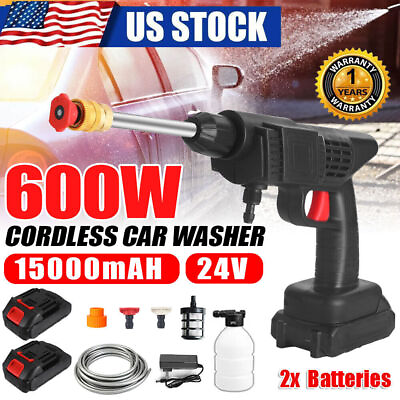 #ad Portable Cordless Electric High Pressure Water Spray Car Gun Washer Cleaner Yard $35.98