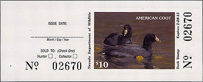 #ad NEVADA #36 2014 STATE DUCK STAMP AMERICAN COOT By Jocelyn Beatty $16.00