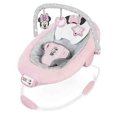 Bright Starts Minnie Mouse Rosy Skies Baby Bouncer Vibrating Infant Seat Pink $54.99
