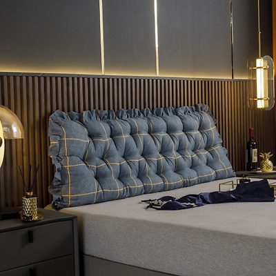 #ad Bedside Long Cushion Tatami Backrest Cushions with Ruffle Sofa Waist Pillow $166.81