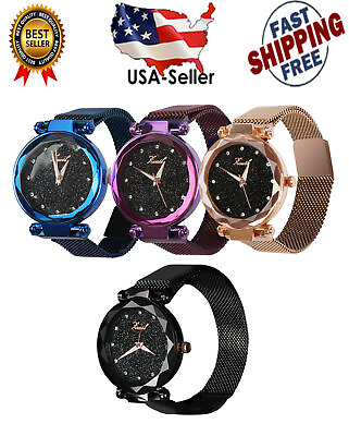 Ladies Watch Starry Sky Magnetic Band Quartz Wristwatch Diamond Watches US Stock $9.79