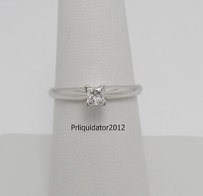 #ad 1 4CT Princess Diamond Solitaire Engagement Bridal Wedding Ring 14K White Gold $229.99