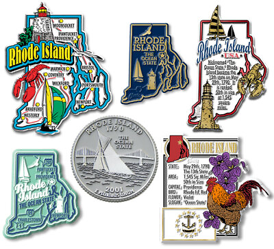 #ad Rhode Island Six Piece State Magnet Set by Classic Magnets Includes 6 Designs $19.99
