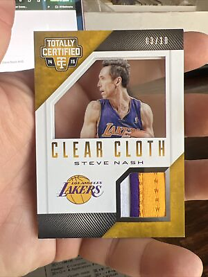 #ad 2014 15 Totally Certified Clear Cloth Steve Nash 03 10 HOF Game Worn Lakers #40 $185.44