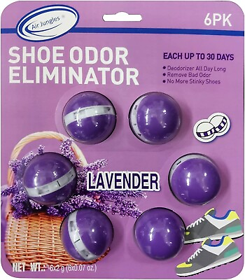 #ad Air Jungles Odor Deodorizer Balls Pack of 6 Lavender Scent $12.99