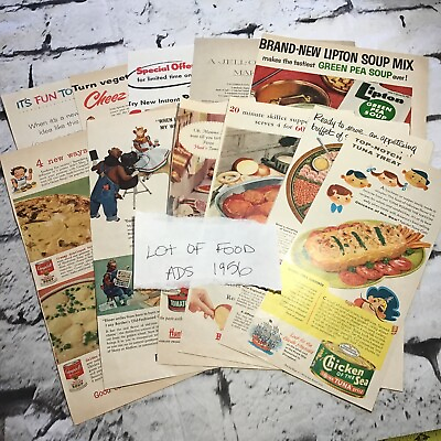 #ad Vintage 1956 Advertising Art Food Recipes Chees Whiz Jell O Lot Print Ads $12.74